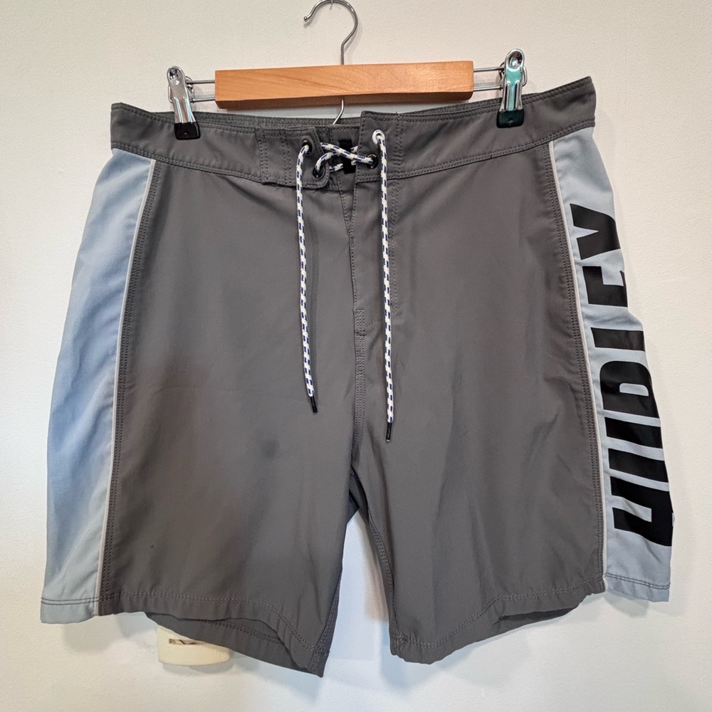 Hurley Gray and Light Blue Board Shorts